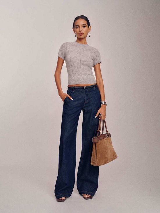 Reformation Denim - Reformation Dark Blue Wide Leg Jeans